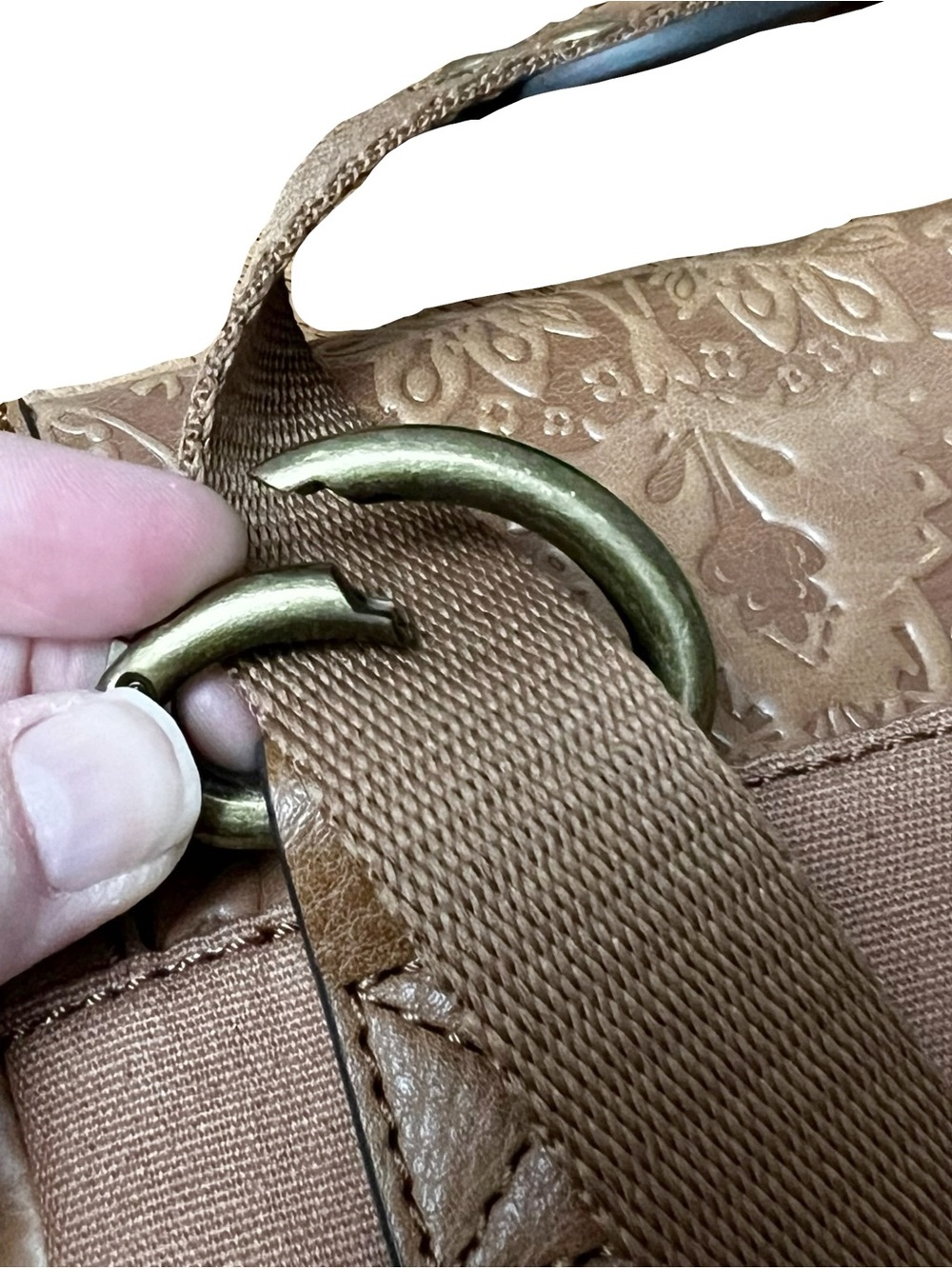 The Sak Ventura Leather Embossed Floral Convertible Backpack Bag - Picture 10 of 15